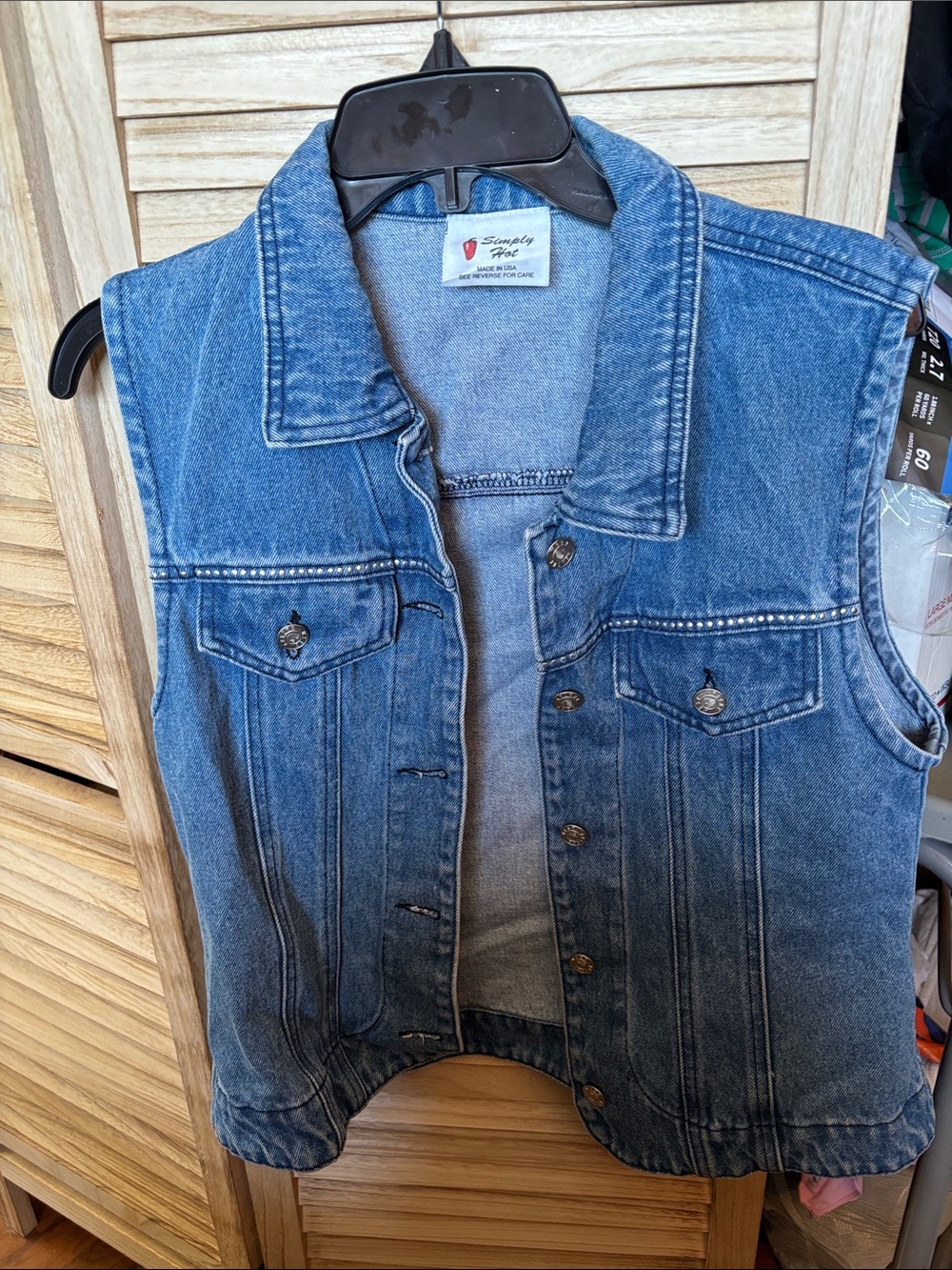 Simply Hot Blue Denim Corvette Vest - Large